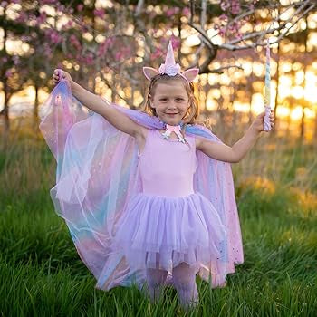 Great Pretenders Rainbow Unicorn Cape w/ Headband 4-6