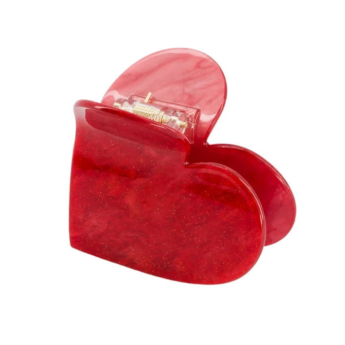 Luciole et Petit Pois - Hair Clip - Red Heart - Side