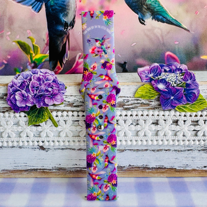 Hummingbird Bliss Print Silicone Band For Samsung Watch