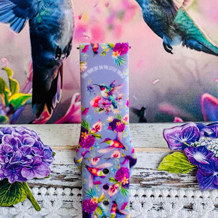 Hummingbird Bliss Print Silicone Band For Samsung Watch