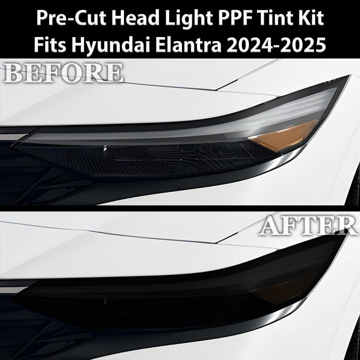 Full Headlight Taillight Precut Smoked PPF Tint Kit Film Overlay Fits Hyundai Elantra 2021 - 2025 - Bogar Tech Designs