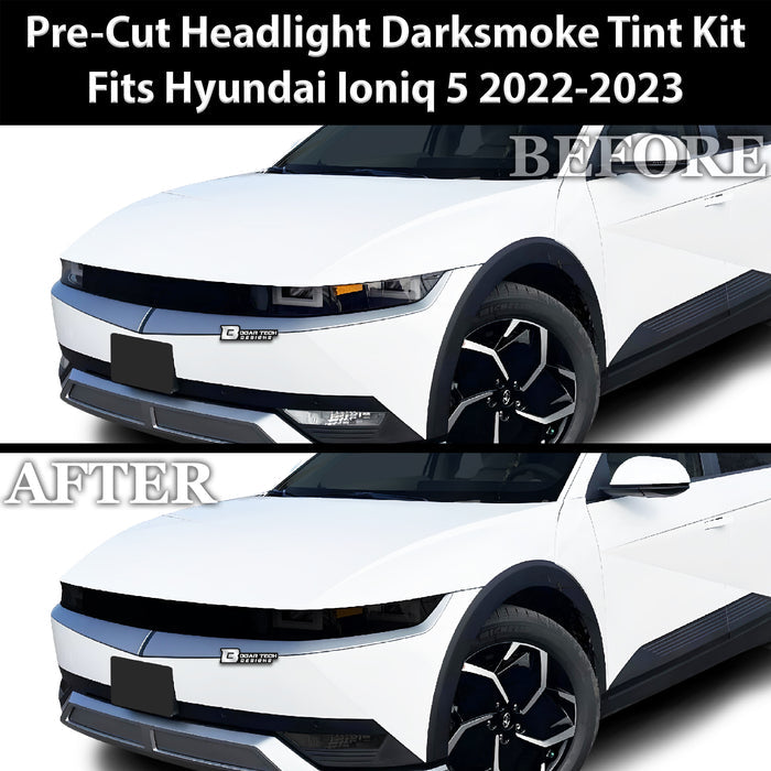 Full Headlight Taillight Precut Smoked PPF Tint Kit Film Overlay Fits Hyundai Ioniq 5 2022 2023 - Bogar Tech Designs