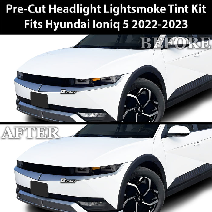 Full Headlight Taillight Precut Smoked PPF Tint Kit Film Overlay Fits Hyundai Ioniq 5 2022 2023 - Bogar Tech Designs