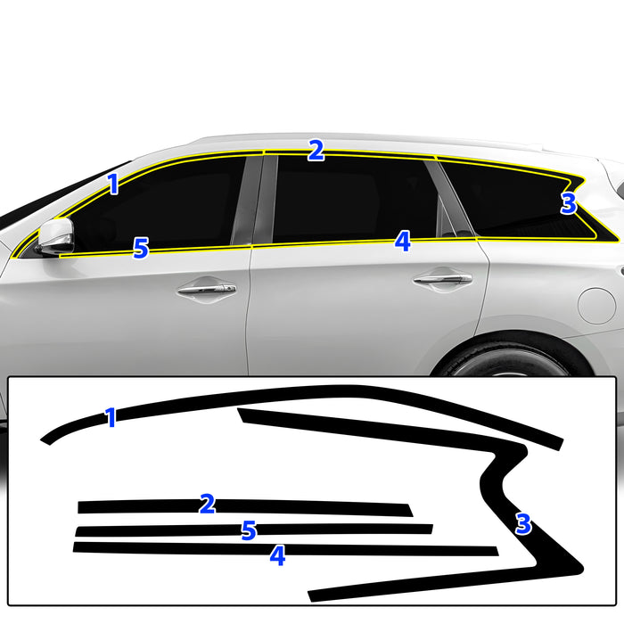 Fits Infiniti QX60 2016 - 2021 Vinyl Chrome Delete Grille Blackout Decal Stickers Overlay Film - Bogar Tech Designs