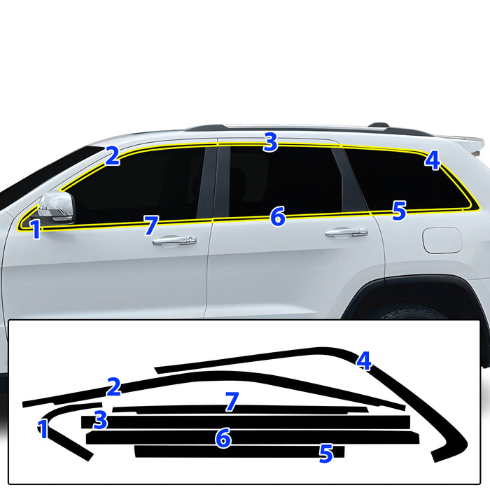 Fits Jeep Grand Cherokee 2014 - 2021 Vinyl Chrome Delete Blackout Decal Stickers Overlay Film - Bogar Tech Designs