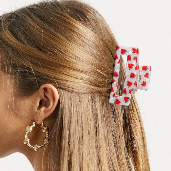 JOSSLYN by wall to wall - Large Watermelon Hair Claw Clip