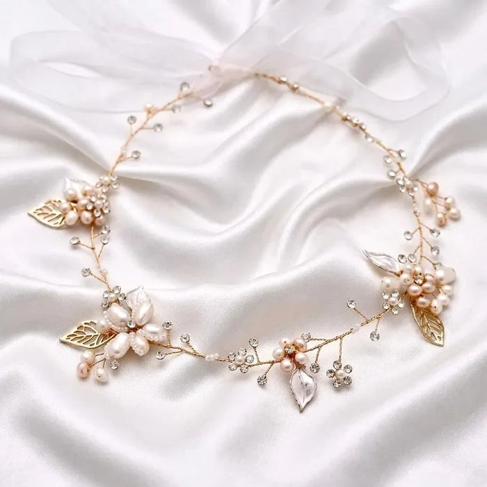 Wedding Hair Accessories - Pearl and Crystal Bridal Headband - Available in Silver, Gold & Rose Gold