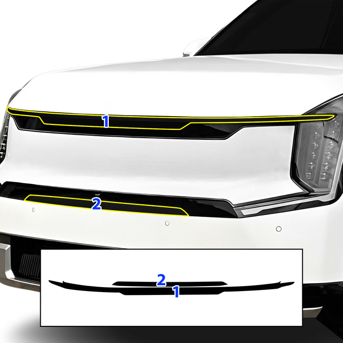 Vinyl Chrome Delete Blackout Decal Stickers Overlay Film Fits Kia EV9 2024 - 2025 - Bogar Tech Designs