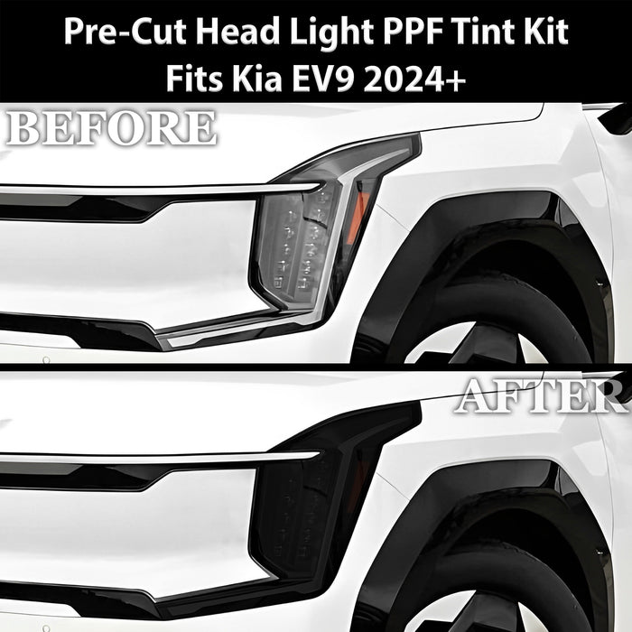 Fits Kia Ev9 2024 - 2025 Full Headlight Taillight Precut Smoked PPF Tint Kit Film Overlay - Bogar Tech Designs