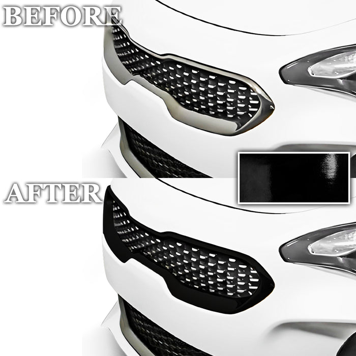 Fits KIA Stringer 2018 - 2023 Vinyl Chrome Delete Grille Blackout Decal Stickers Overlay Film - Bogar Tech Designs