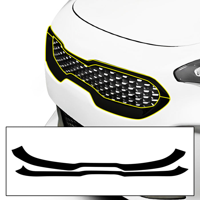 Fits KIA Stringer 2018 - 2023 Vinyl Chrome Delete Grille Blackout Decal Stickers Overlay Film - Bogar Tech Designs