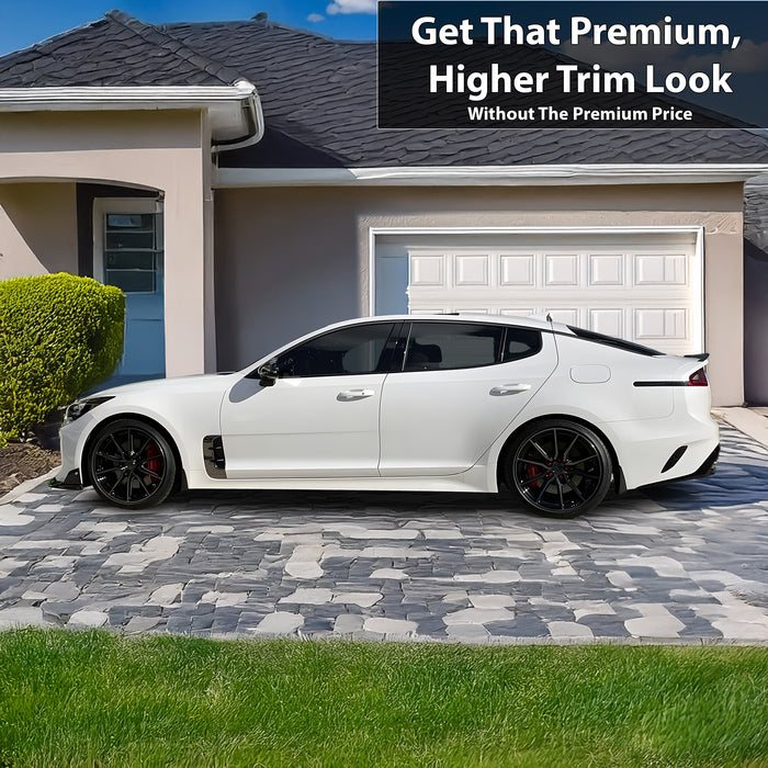 Window Vinyl Chrome Delete Trim Blackout Decal Stickers Overlay Film Fits Kia Stinger 2018 - 2023 - Bogar Tech Designs