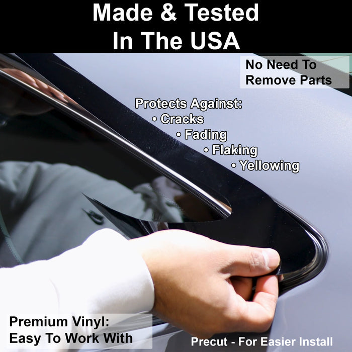Window Vinyl Chrome Delete Trim Blackout Decal Stickers Overlay Film Fits Kia Stinger 2018 - 2023 - Bogar Tech Designs