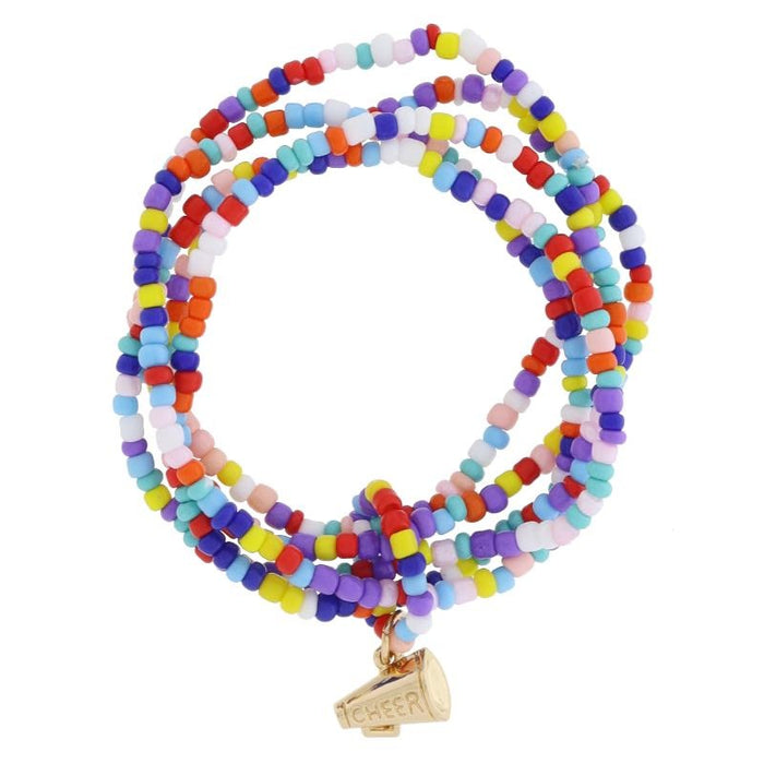 Kids 5-Strand Cheer Megaphone Charm Bracelet #JM6651B-4