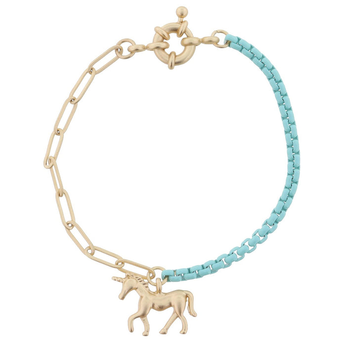 Kids Chain Unicorn Charm Bracelet #JM6571B-3