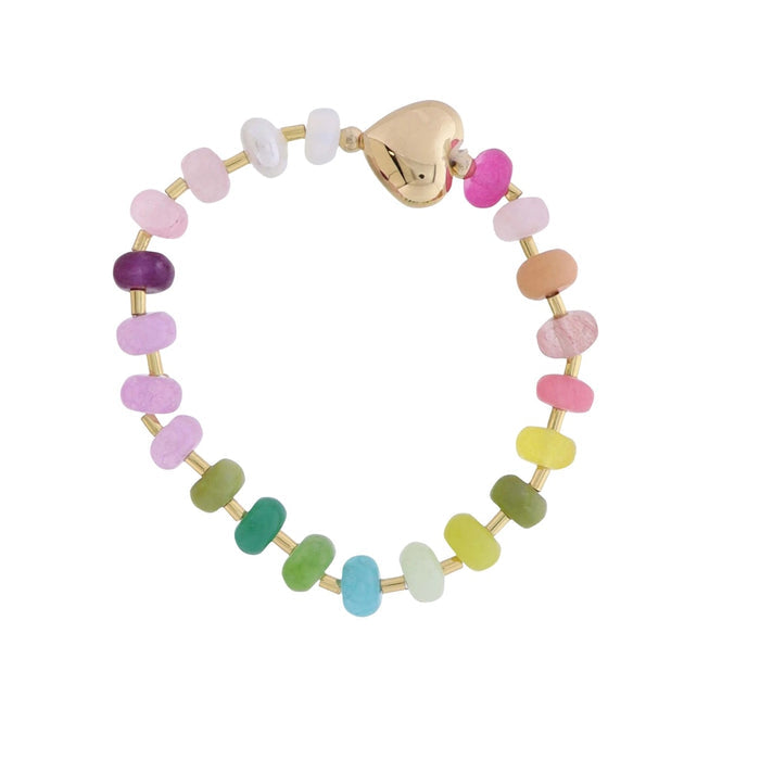 Kids Glass Rondelle Bead Bracelet #JM6800B-8