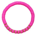 Kids Hot Pink Disk Bracelet #JM6735B-11