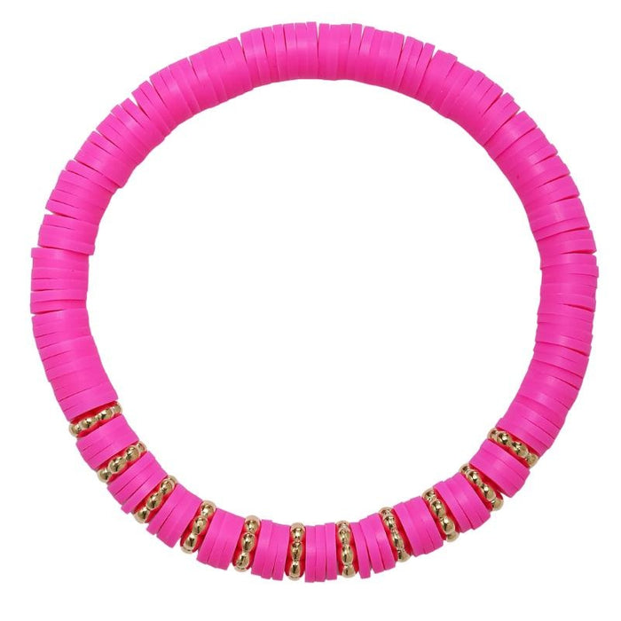 Kids Hot Pink Disk Bracelet #JM6735B-11