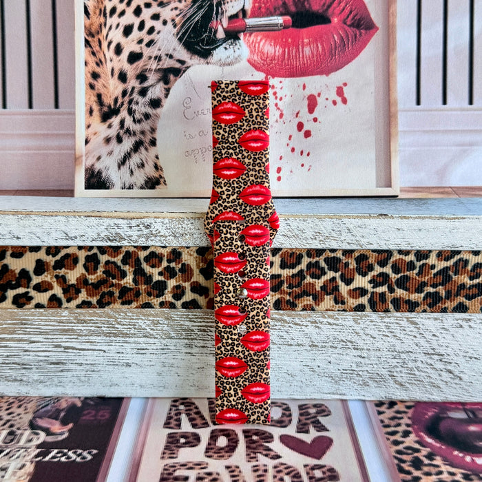 Kiss Me Leopard Print Silicone Band For Samsung Watch
