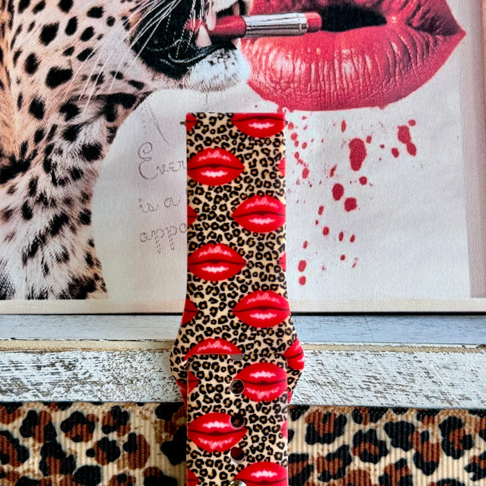 Kiss Me Leopard Print Silicone Band For Samsung Watch