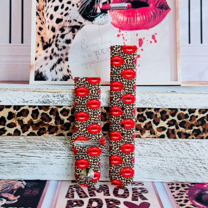 Kiss Me Leopard Print Silicone Band For Samsung Watch