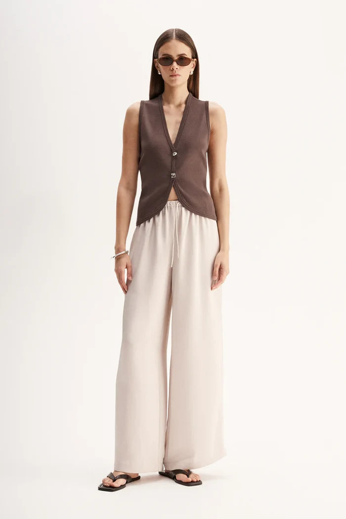 LANA KNIT VEST in Chocolate by Elka Collective