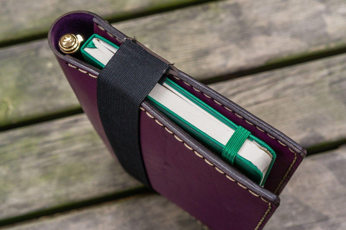 Leather Hobonichi Cousin A5 Planner Cover - Purple