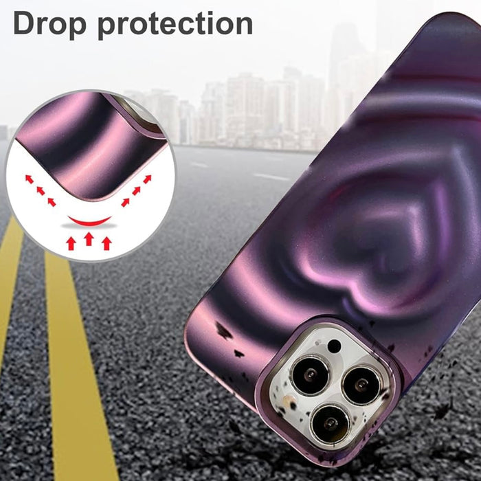 Liquid Chrome 3D HeartWave Case For iPhone — With its eye-catching raised heart design and sleek finish, this case is as protective as it is stylish.