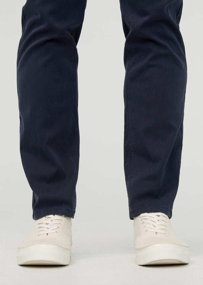 Men's Navy Lightweight Slim Straight Chino Pant front ankle