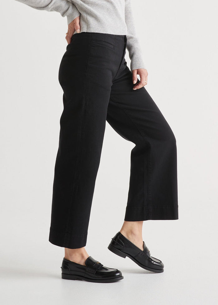 womens black high rise trouser side