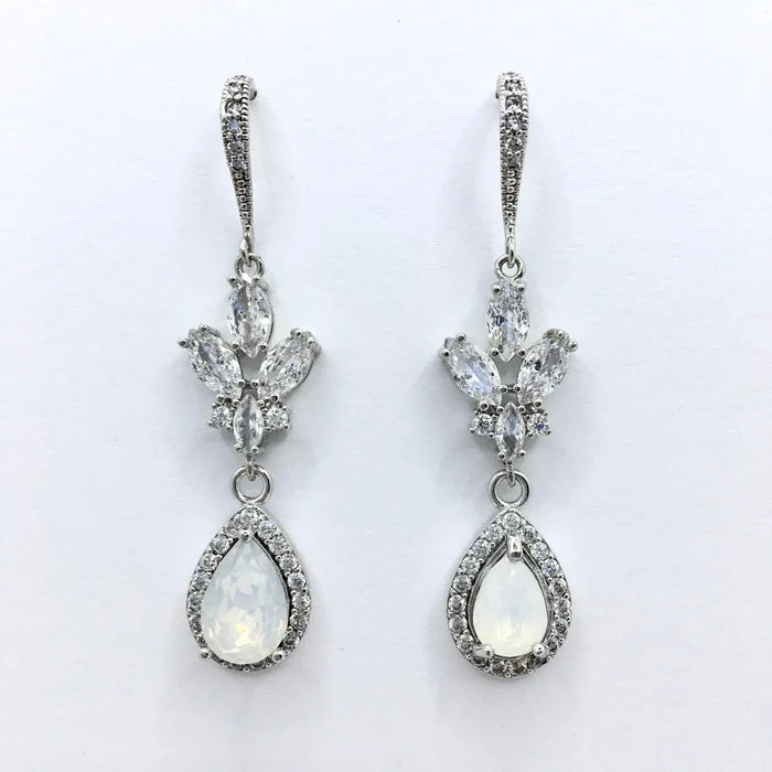 Pearl Wedding Jewelry - Opal Bridal Earrings