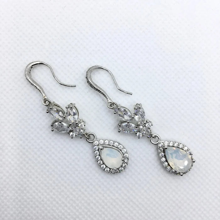 Pearl Wedding Jewelry - Opal Bridal Earrings