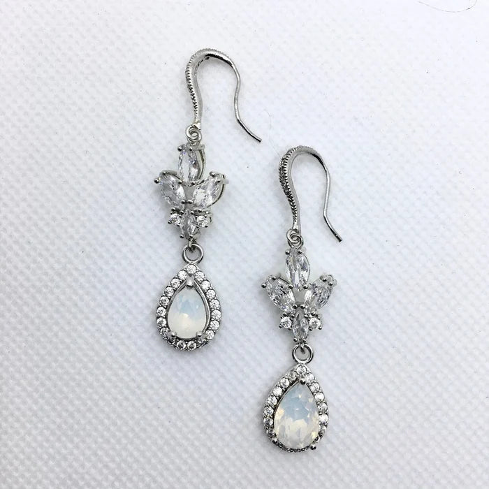 Pearl Wedding Jewelry - Opal Bridal Earrings
