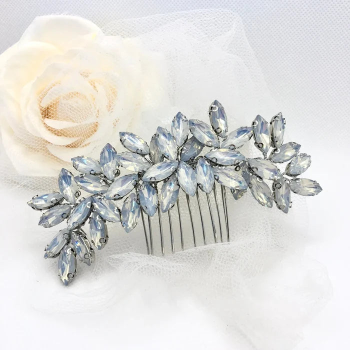 Wedding Hair Accessories - Opal  Bridal Hair Comb and Earrings Set