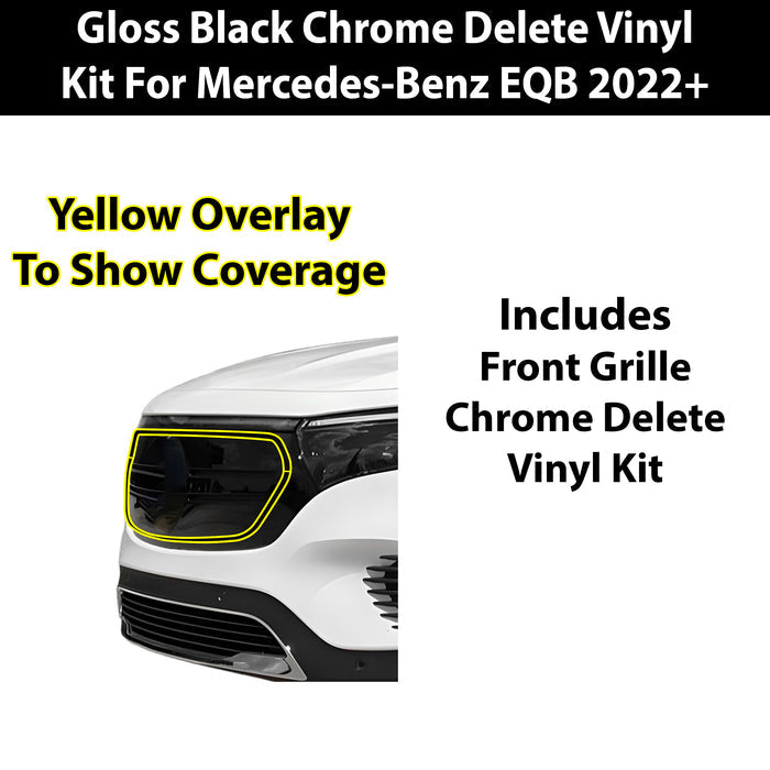 Fits Mercedes - Benz EQB 2022+ Vinyl Chrome Delete Grille Blackout Decal Stickers Overlay Film - Bogar Tech Designs