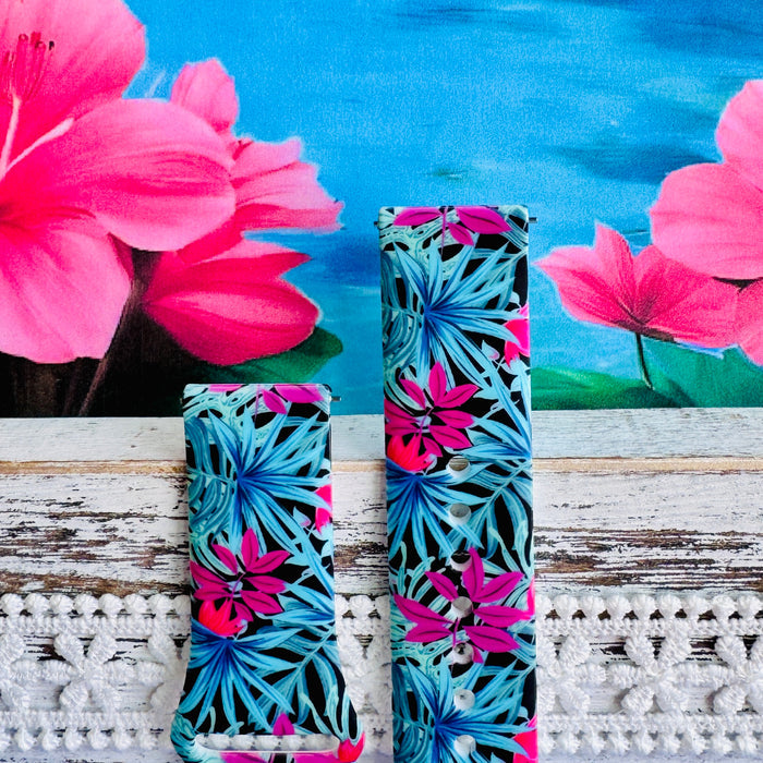 Midnight Tropics Print Silicone Band For Samsung Watch