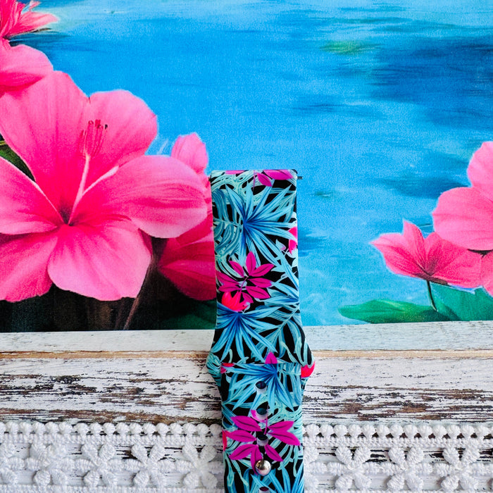 Midnight Tropics Print Silicone Band For Samsung Watch