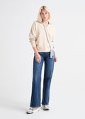 Women's Wide Leg Dark blue stretch jeans full body