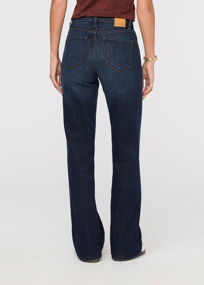 womens high rise wide leg moonlight blue jeans back