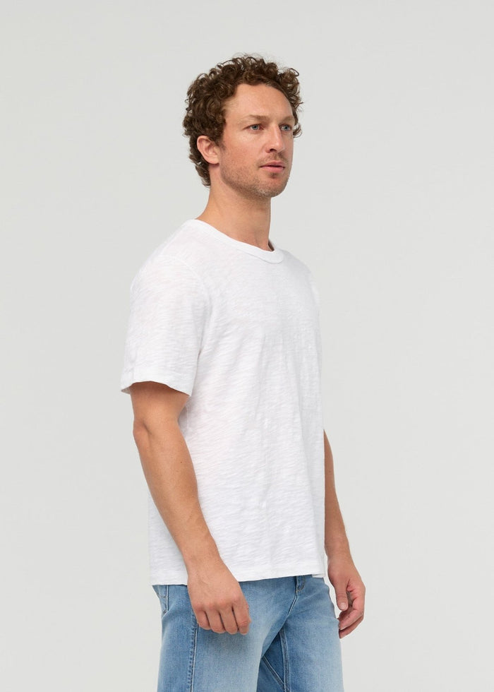 Men's White Midweight Slub Jersey Tee side