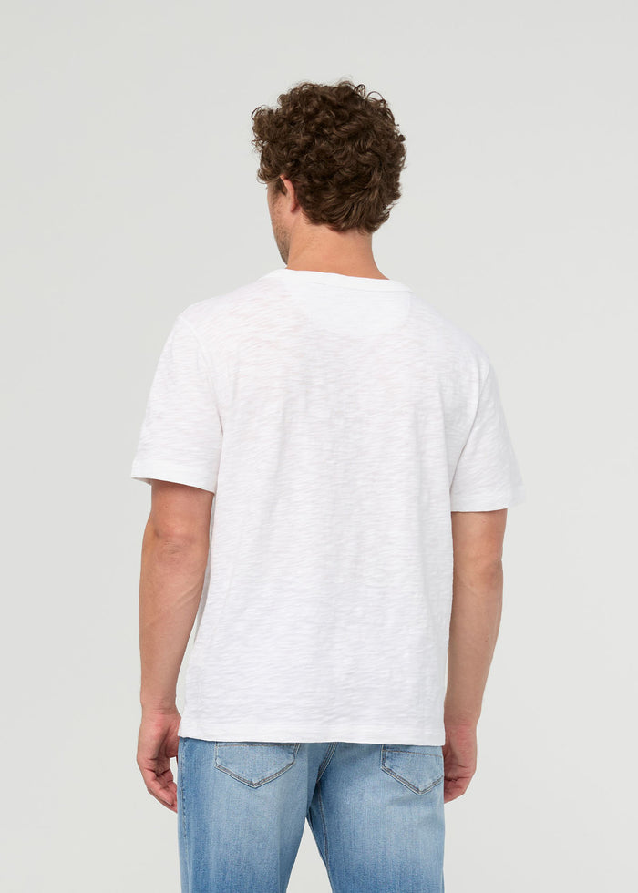 Men's White Midweight Slub Jersey Tee back