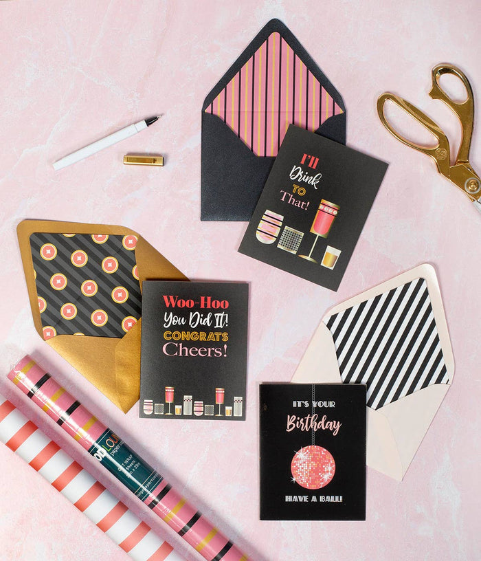 vintage cocktail you did it congrats card