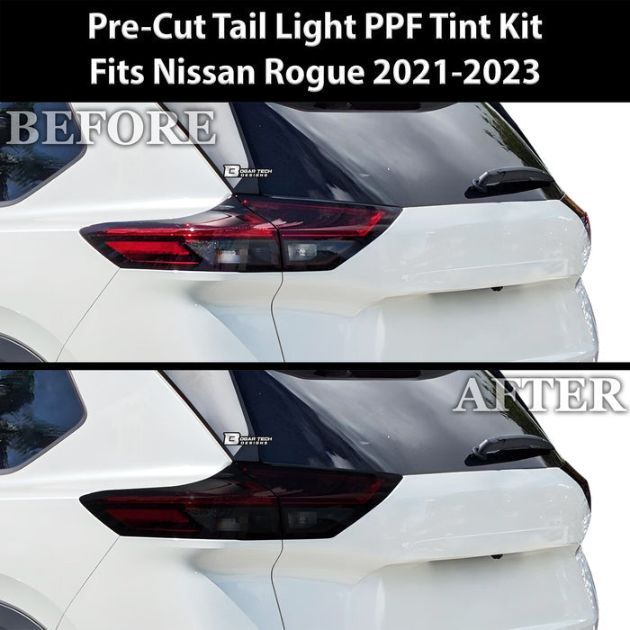 Full Headlight Taillight Precut Smoked PPF Tint Kit Film Overlay Fits Nissan Rogue 2021 - 2025 - Bogar Tech Designs