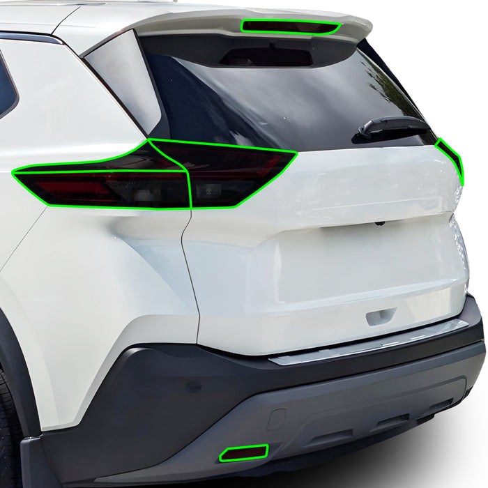 Full Headlight Taillight Precut Smoked PPF Tint Kit Film Overlay Fits Nissan Rogue 2021 - 2025 - Bogar Tech Designs