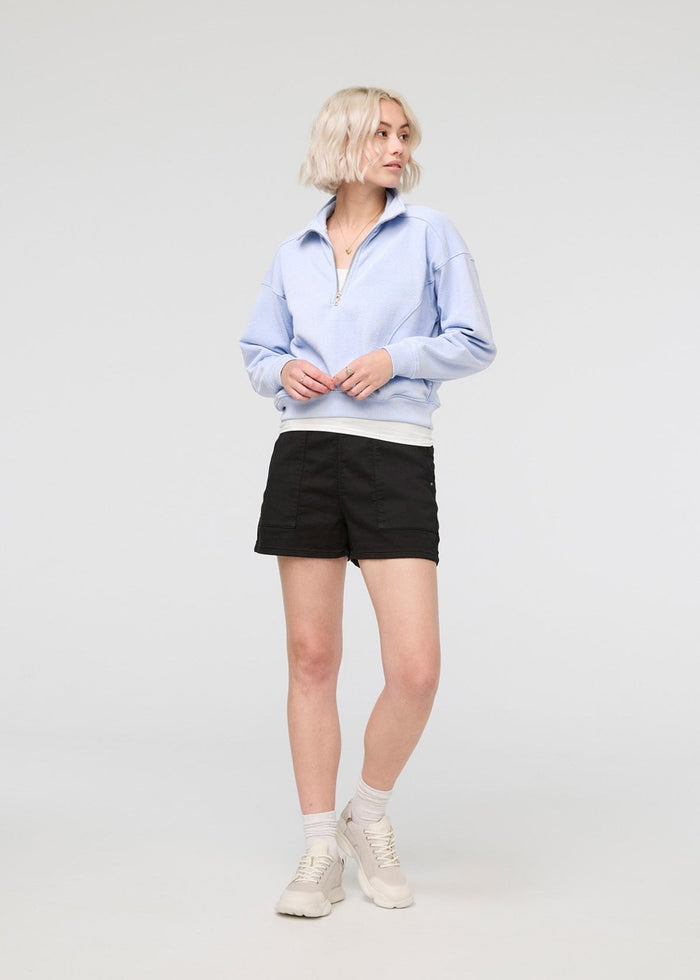 womens black pull on drawstring shorts full body