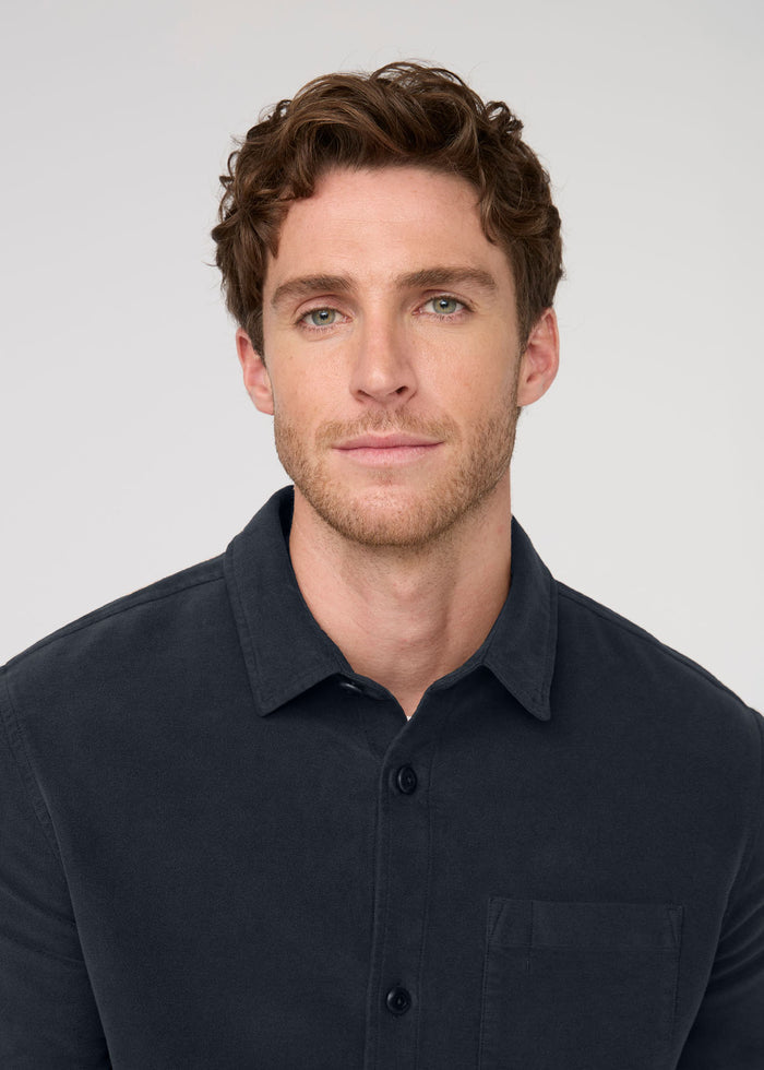 No Sweat Moleskin Overshirt - Navy