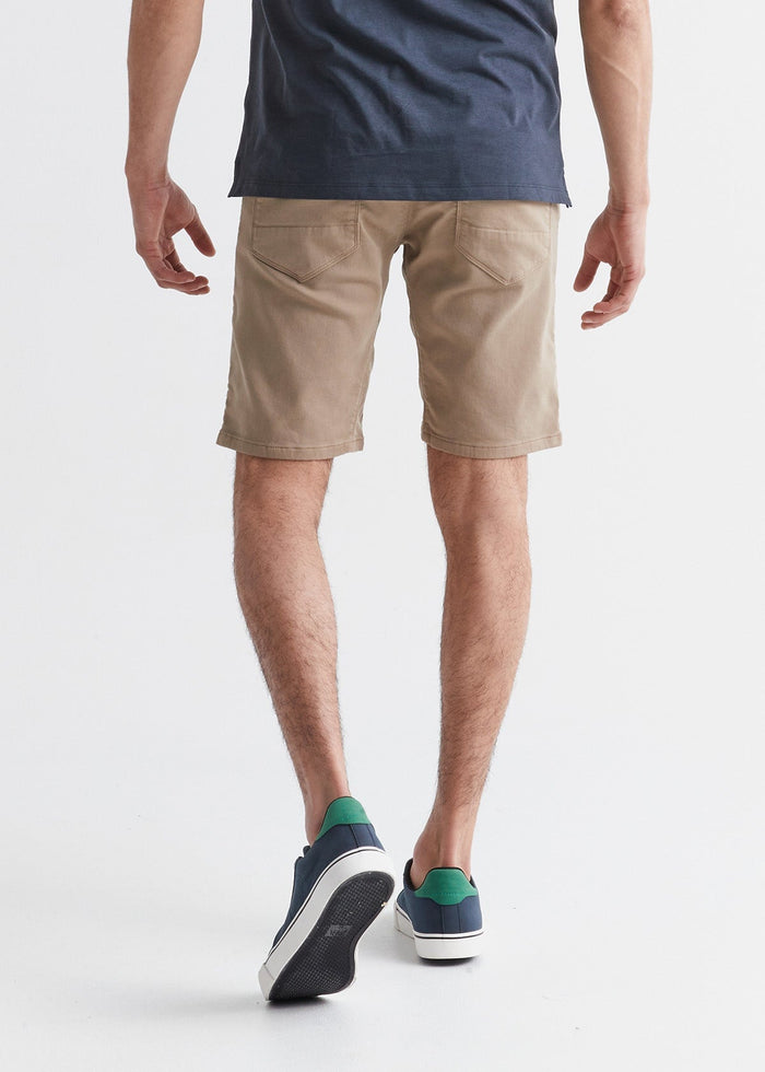 mens khaki slim fit performance short back