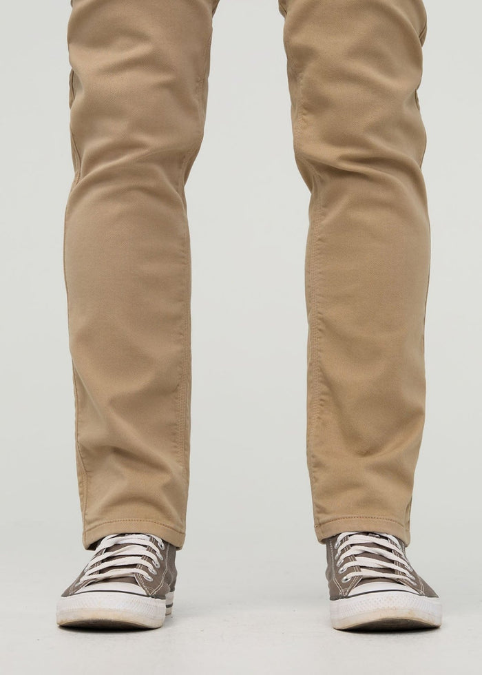 mens khaki slim straight dress sweatpant hem