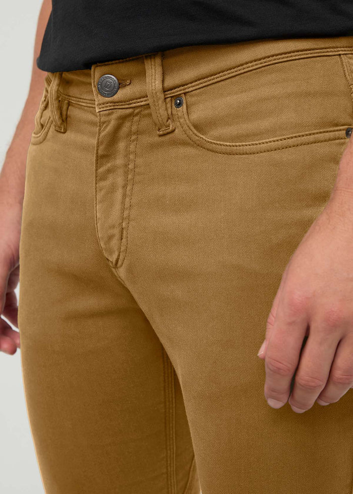 mens-no-sweat-slim-caramel front full body front detail