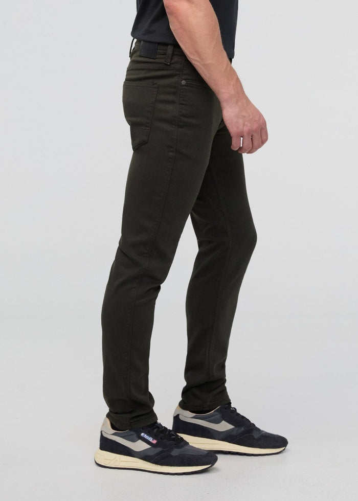 mens dark green slim fit dress sweatpant side
